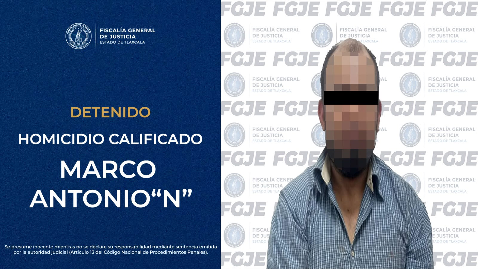 FGJE aprehende a probable responsable de homicidio mediante operativo de inteligencia